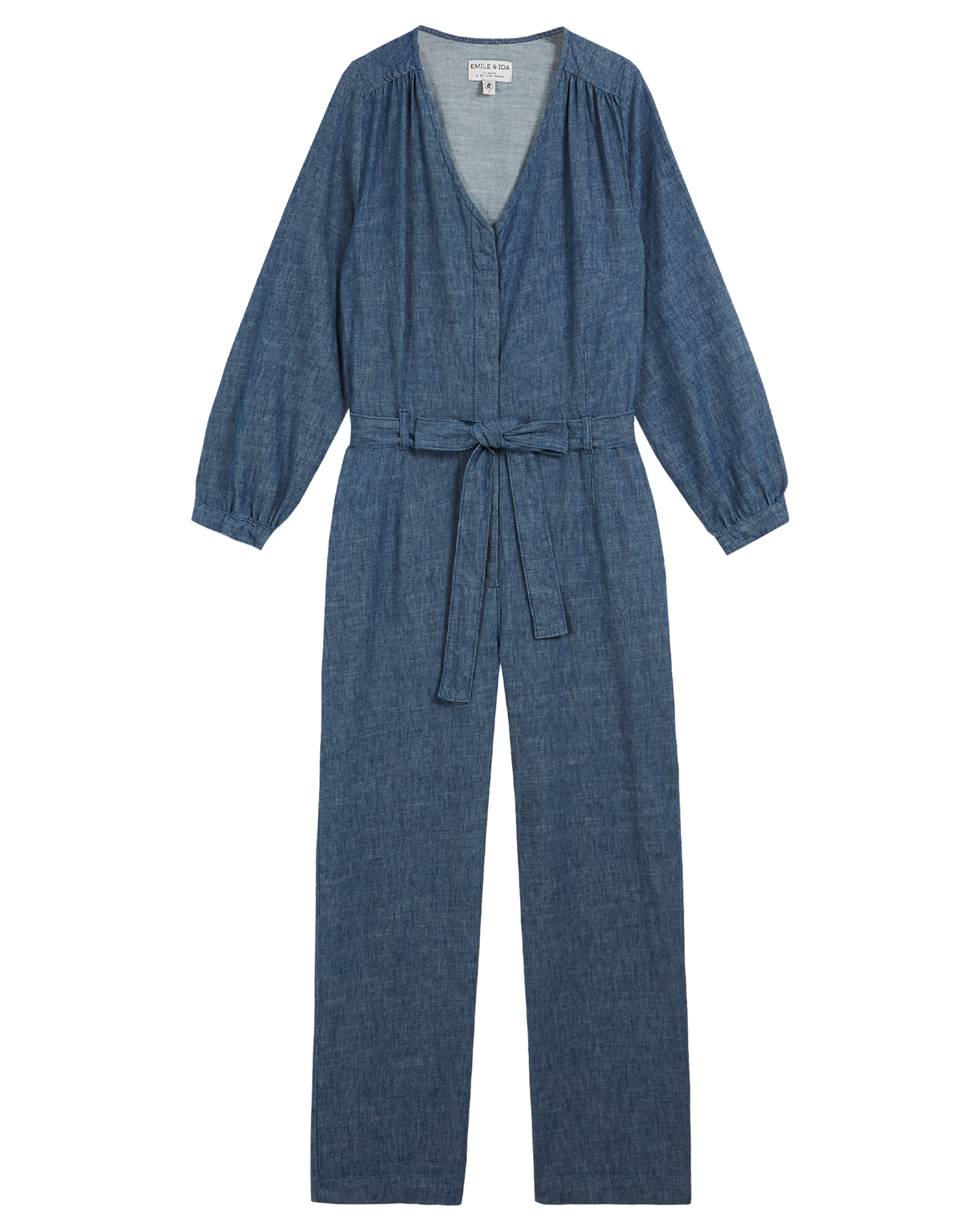 Combinaison coton et lin bleu indigo