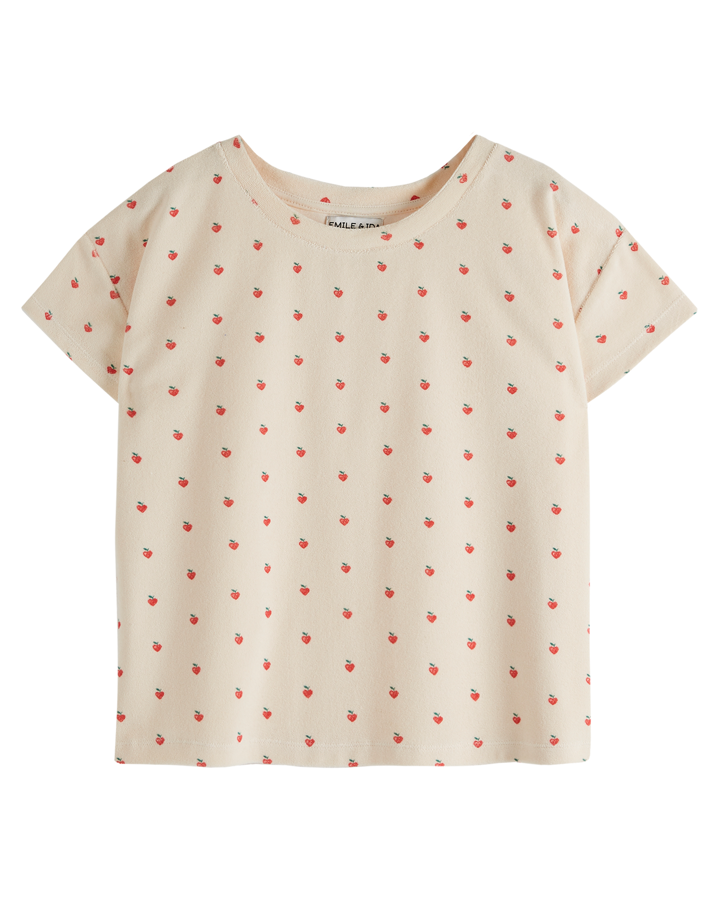 T-shirt éponge petit cœur rouge