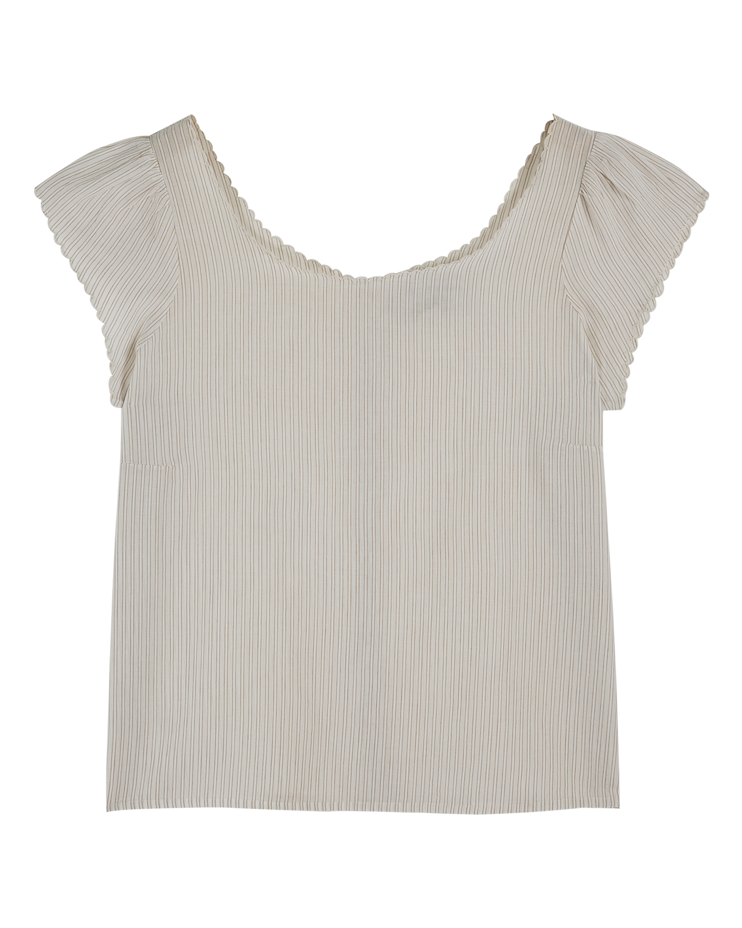 Blouse khadi de coton rayures beige