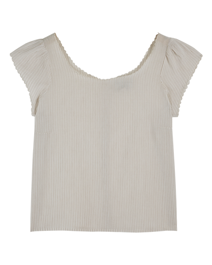 Blouse khadi de coton rayures beige
