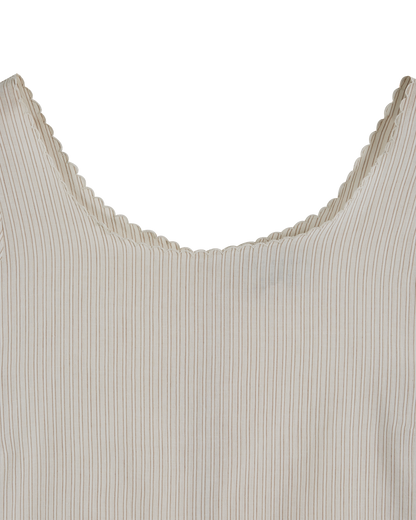 Blouse khadi de coton rayures beige