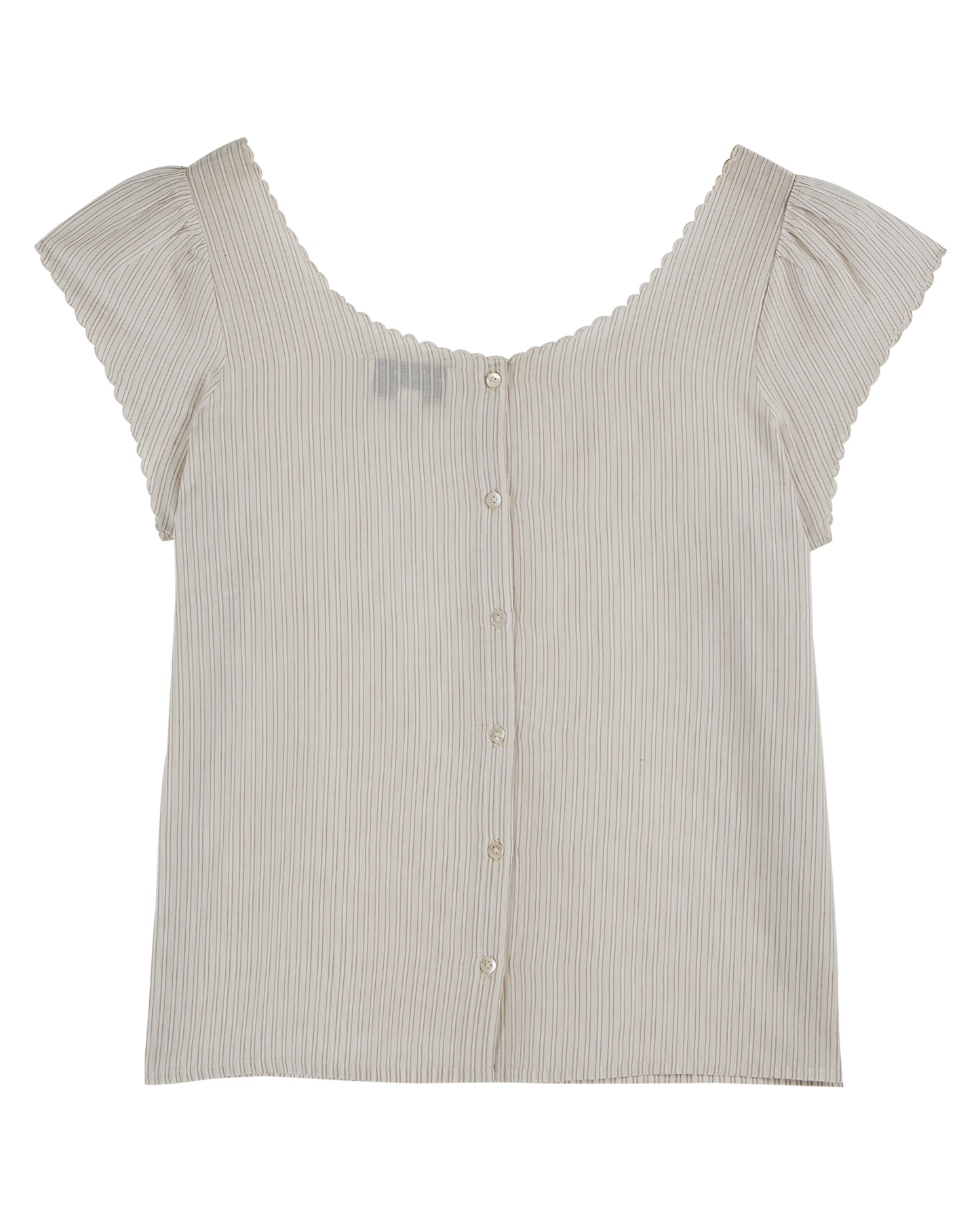 Blouse khadi de coton rayures beige