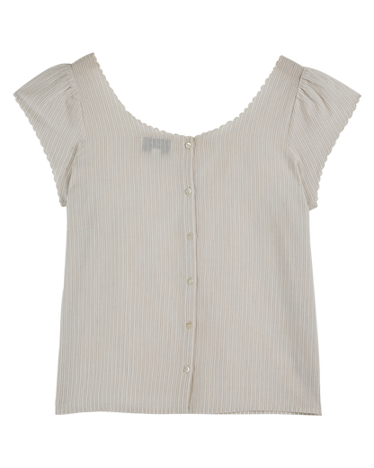 Blouse khadi de coton rayures beige