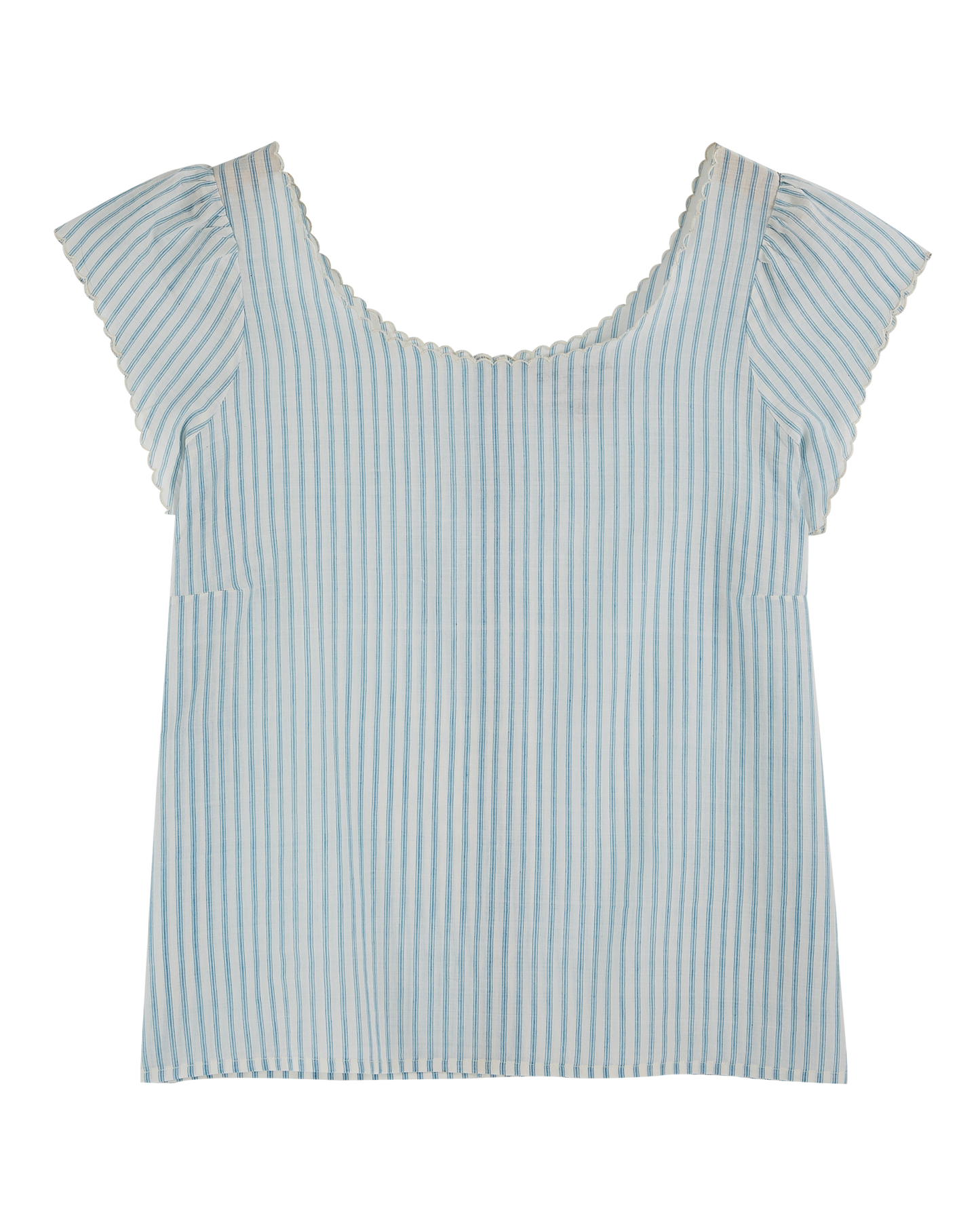 Blouse khadi coton rayures bleu