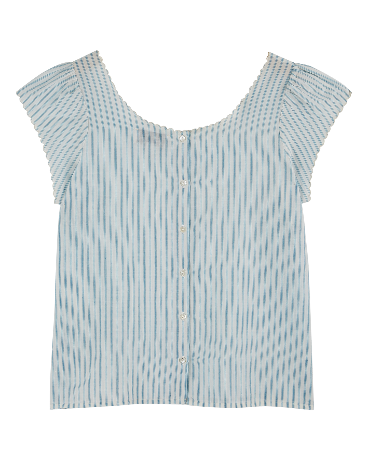 Blouse khadi coton rayures bleu
