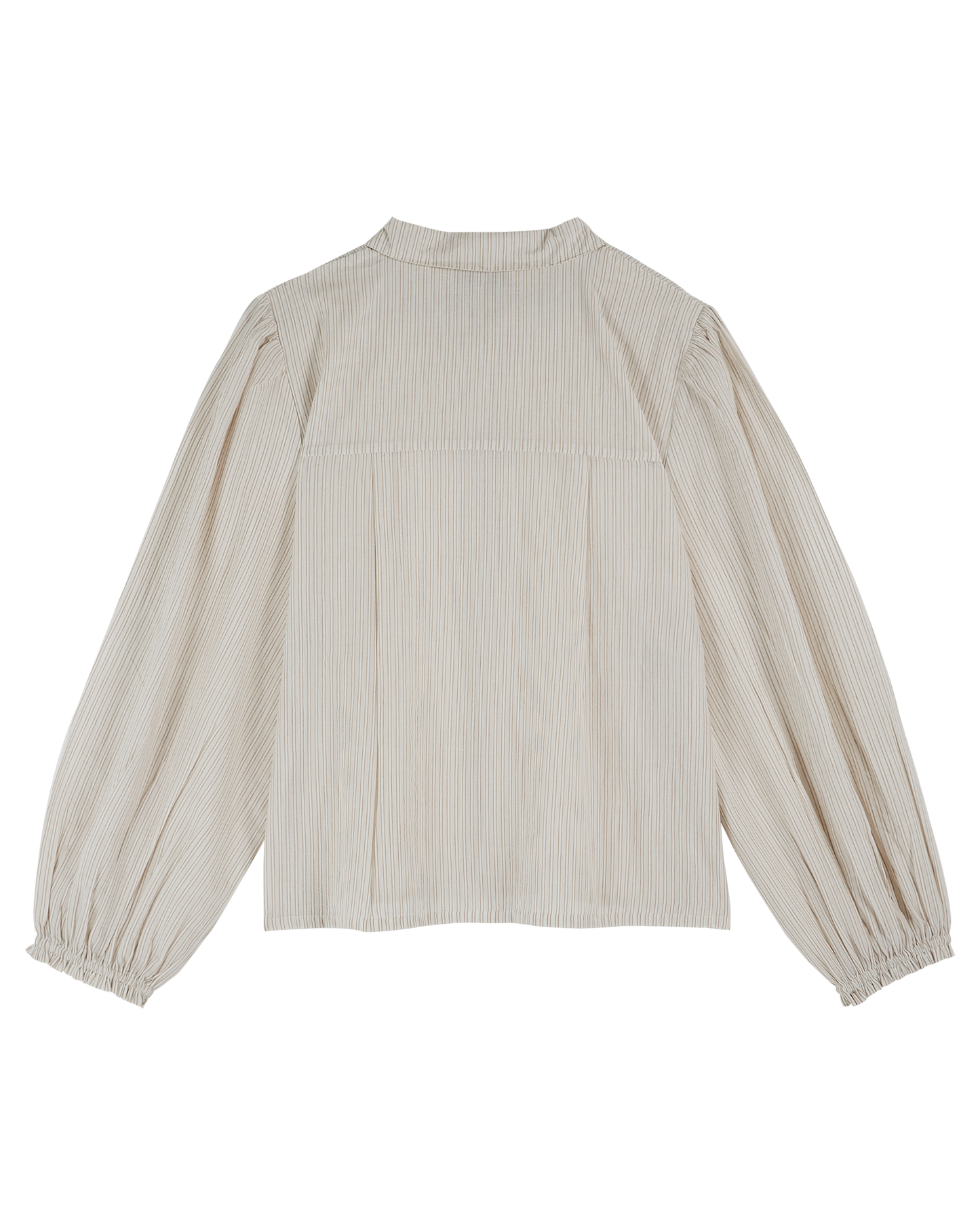 Chemise khadi de coton rayures beige