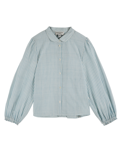 Chemise khadi de coton rayures bleu