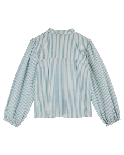 Chemise khadi de coton rayures bleu