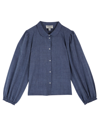 Chemise khadi de coton bleu