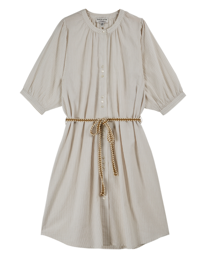 Robe chemisier khadi de coton beige