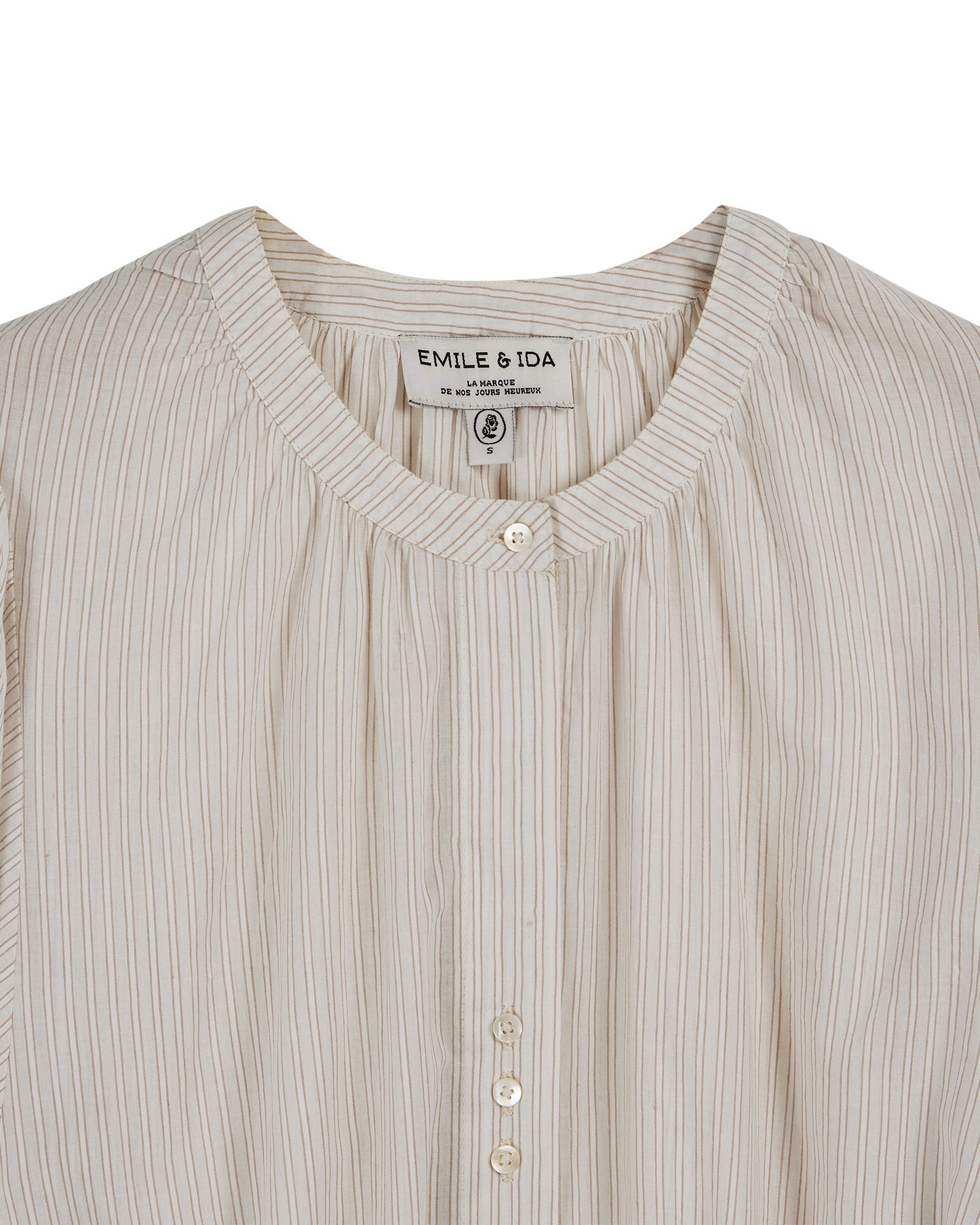 Robe chemisier khadi de coton beige