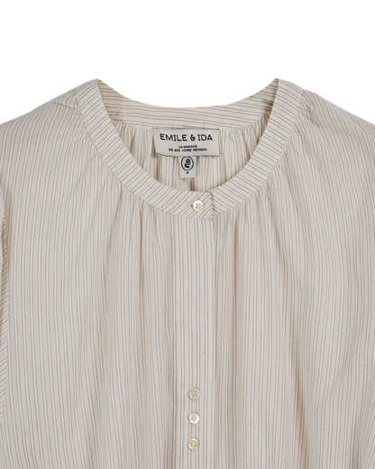 Robe chemisier khadi de coton beige