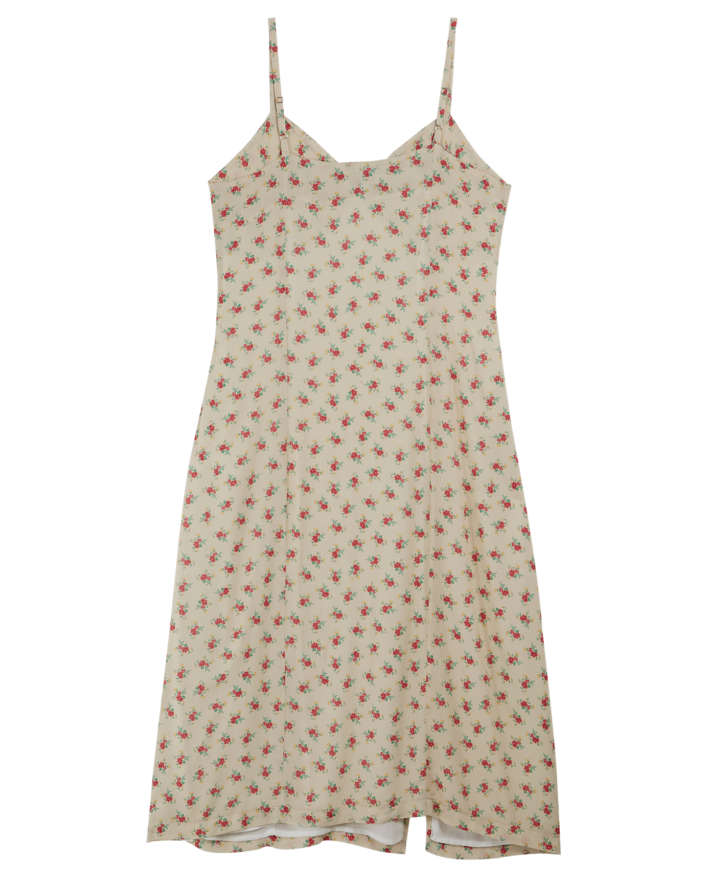 Robe midi à fleurs beige