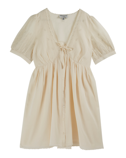 Robe broderie vintage écru