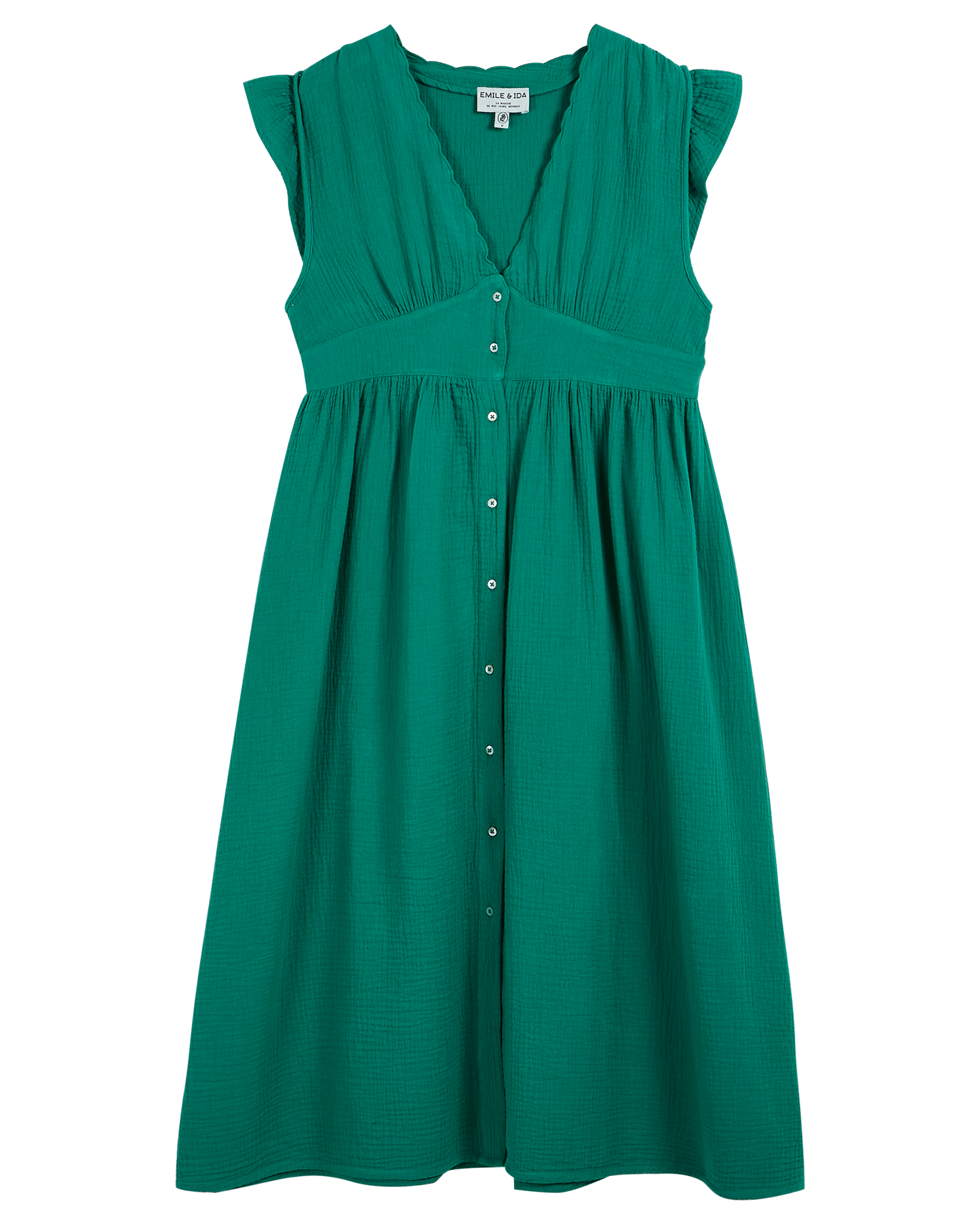 Robe midi gaze de coton haricot