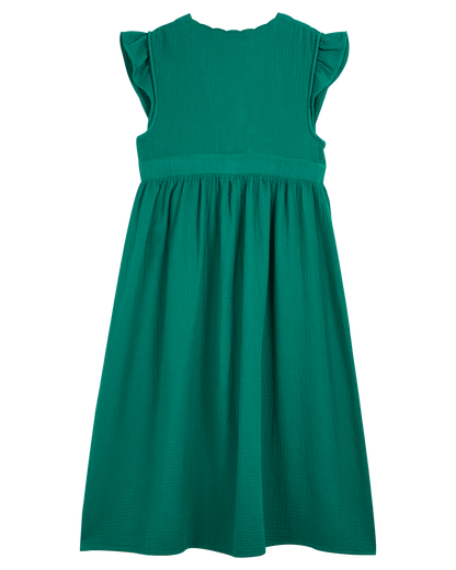 Robe midi gaze de coton haricot
