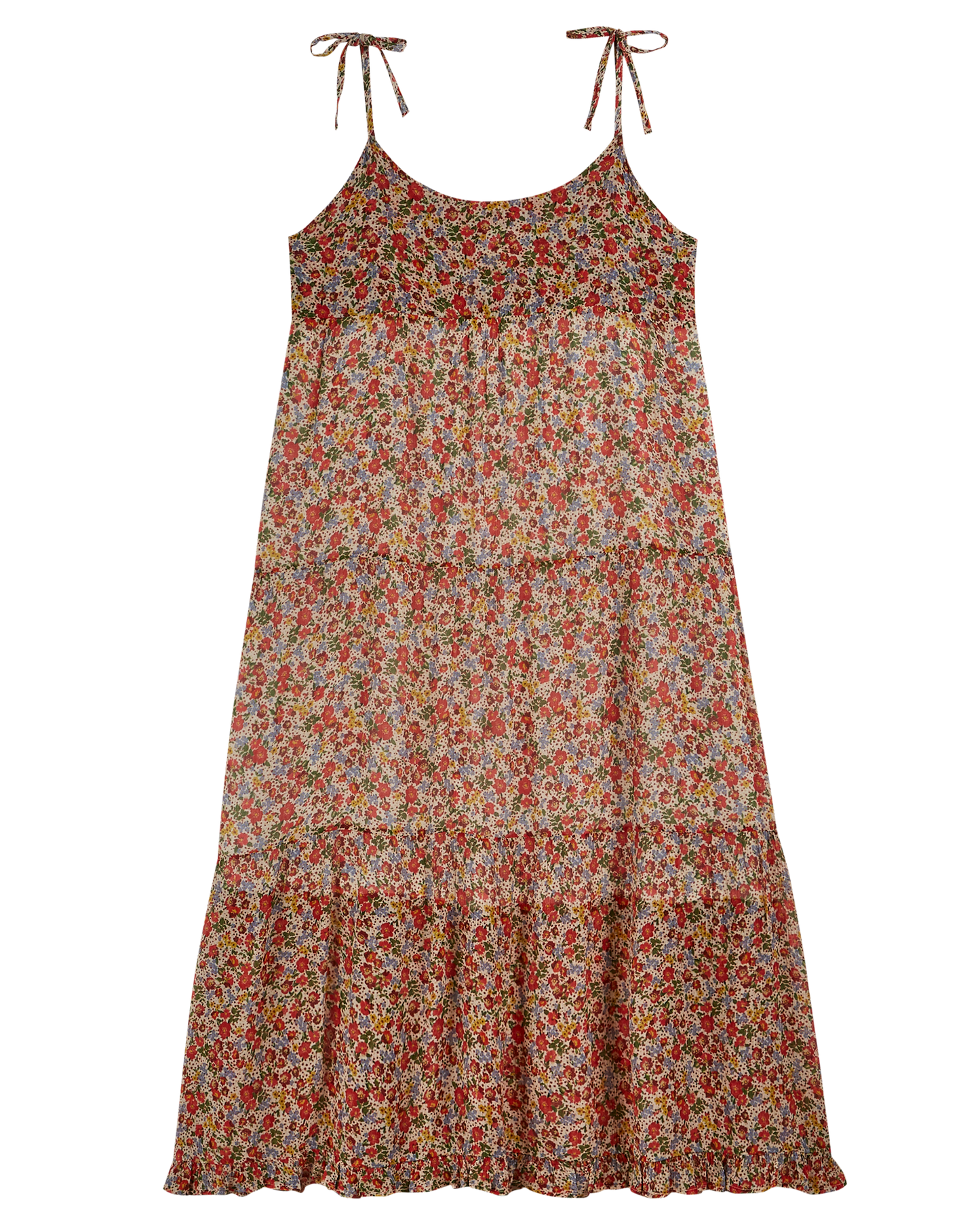 Robe longue à fleurs multicolores