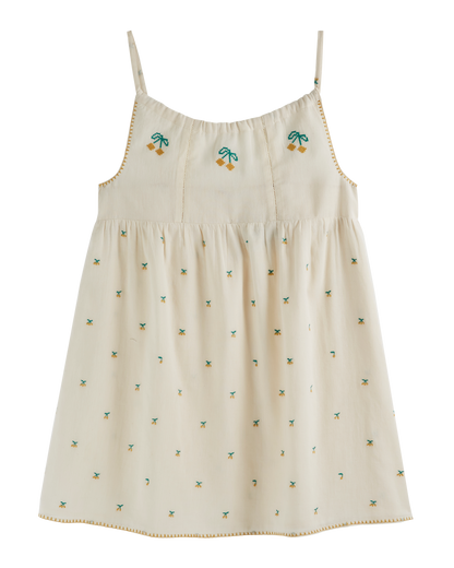 Robe broderie cerise femme chantilly