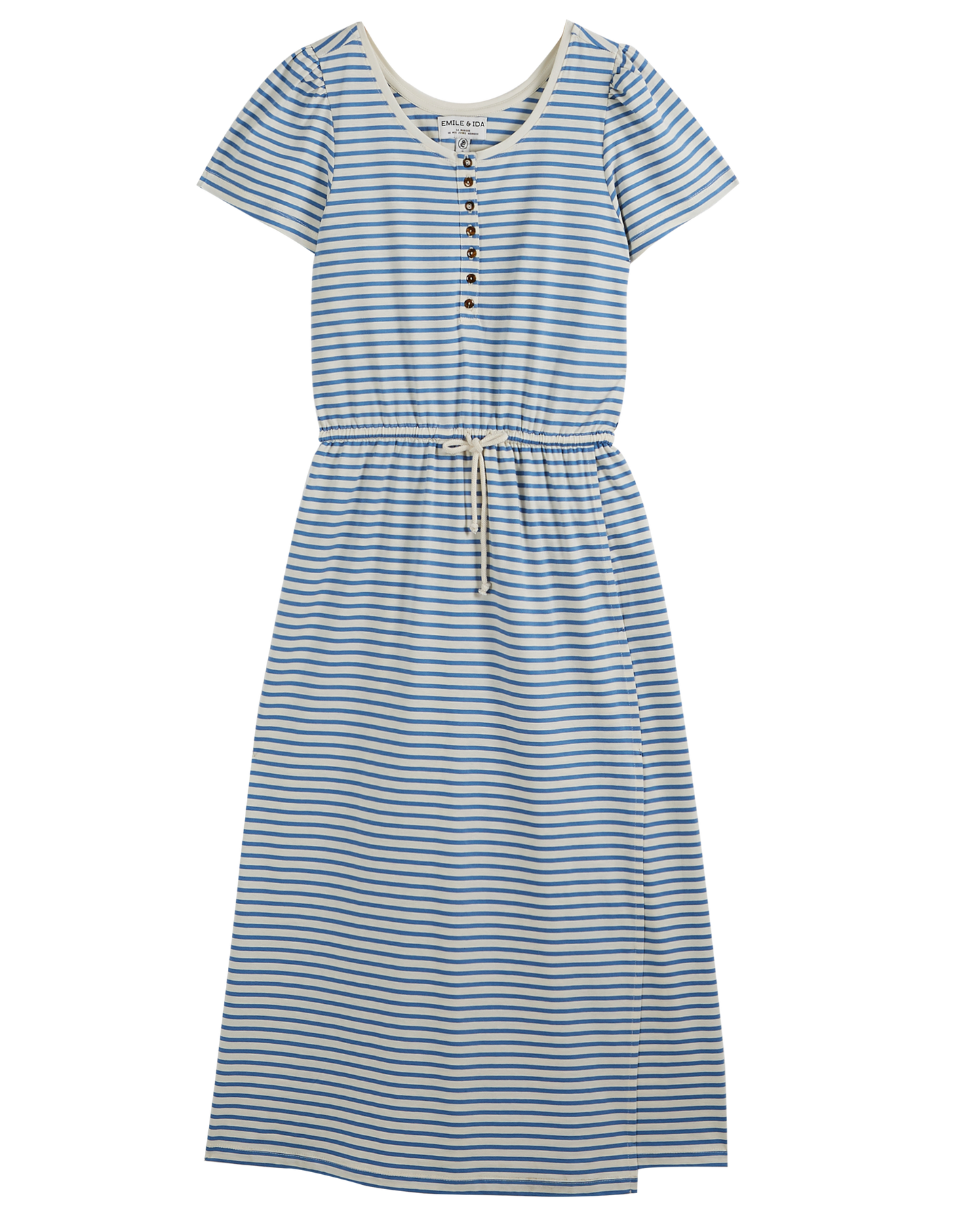 Robe à rayure coton bio bleu et blanc