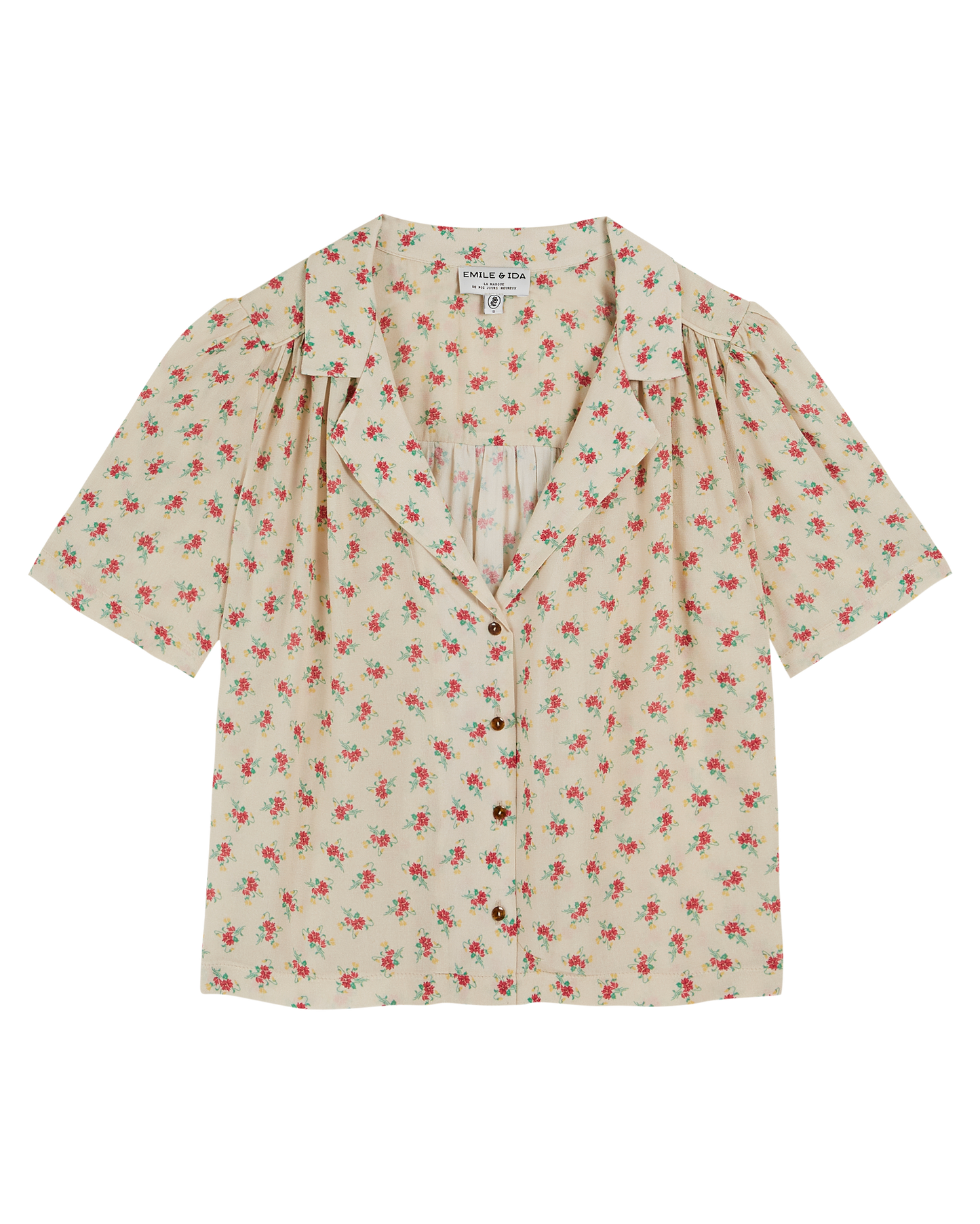 Chemisette à fleurs beige