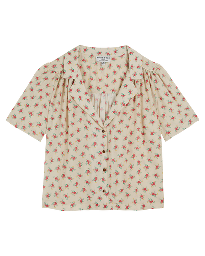 Chemisette à fleurs beige