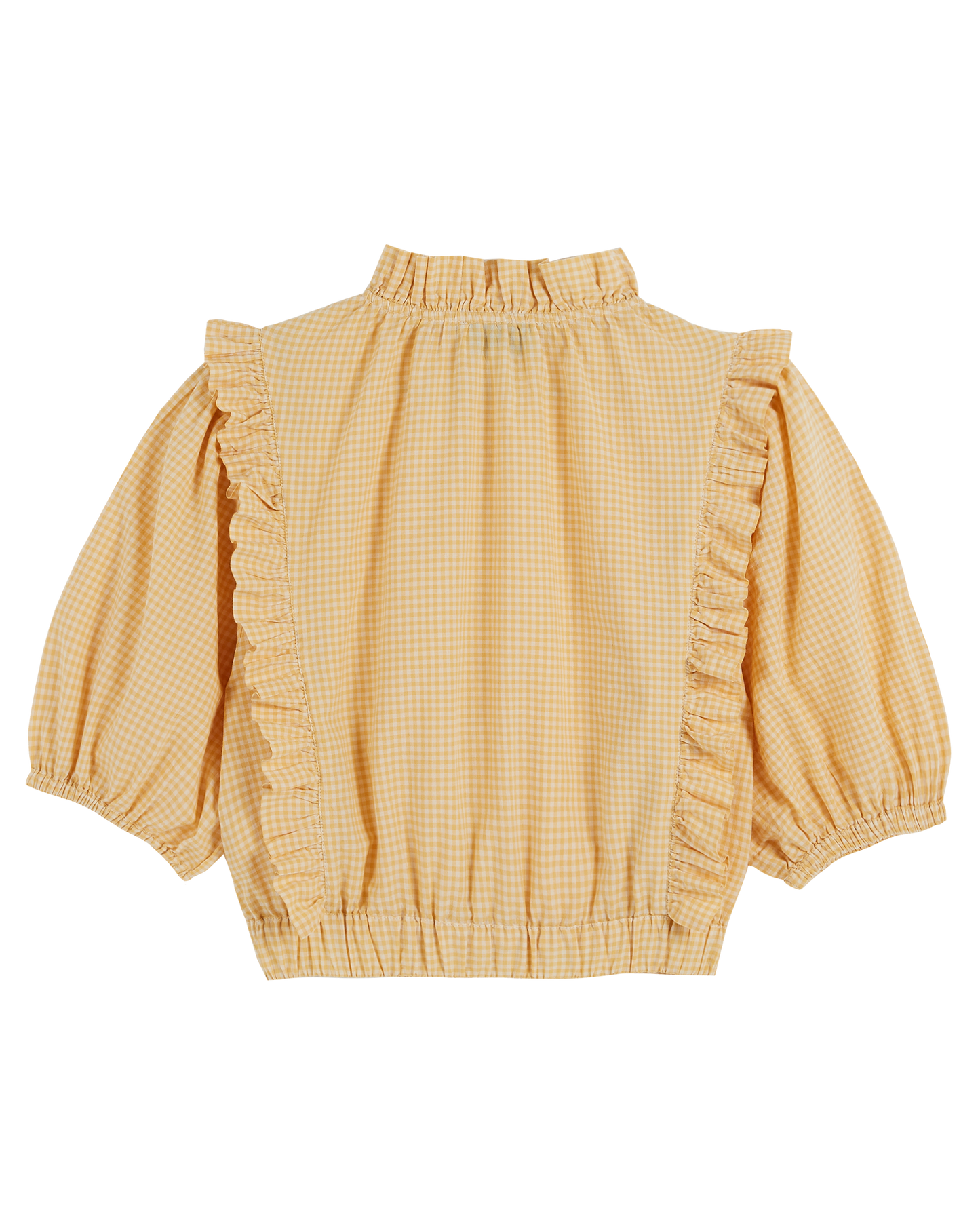Blouse vichy jaune et écru