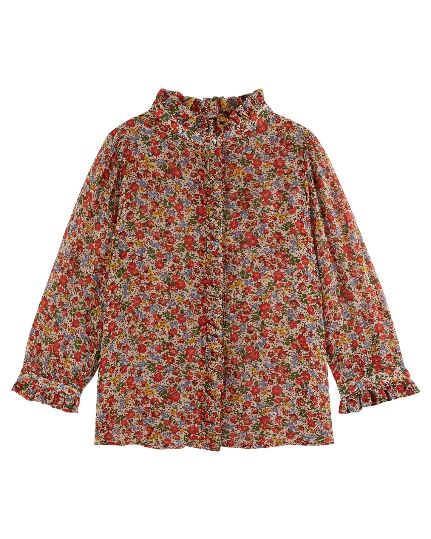 Blouse fleurs des champs mutlicolores