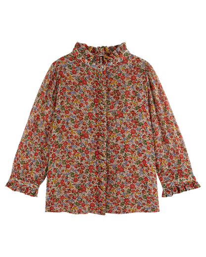 Blouse fleurs des champs mutlicolores