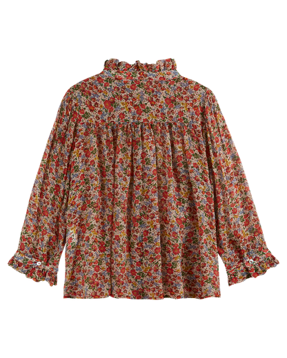 Blouse fleurs des champs mutlicolores