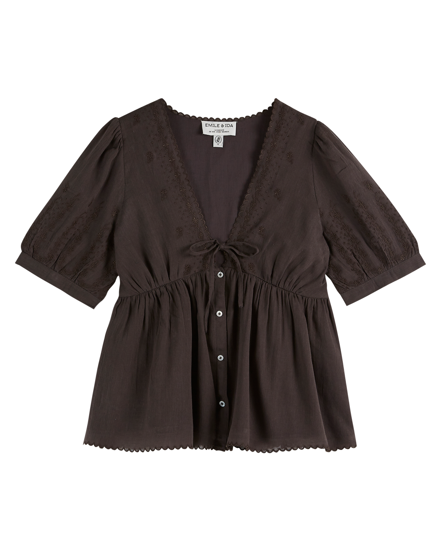 Blouse voile de coton bitume