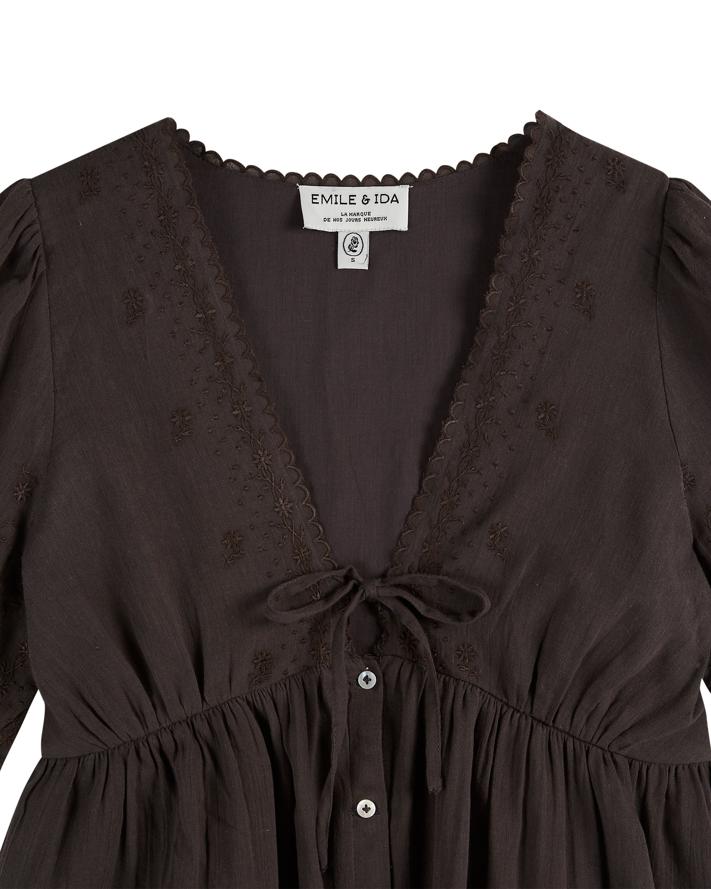 Blouse voile de coton bitume