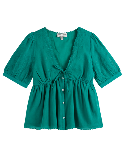 Blouse voile de coton haricot