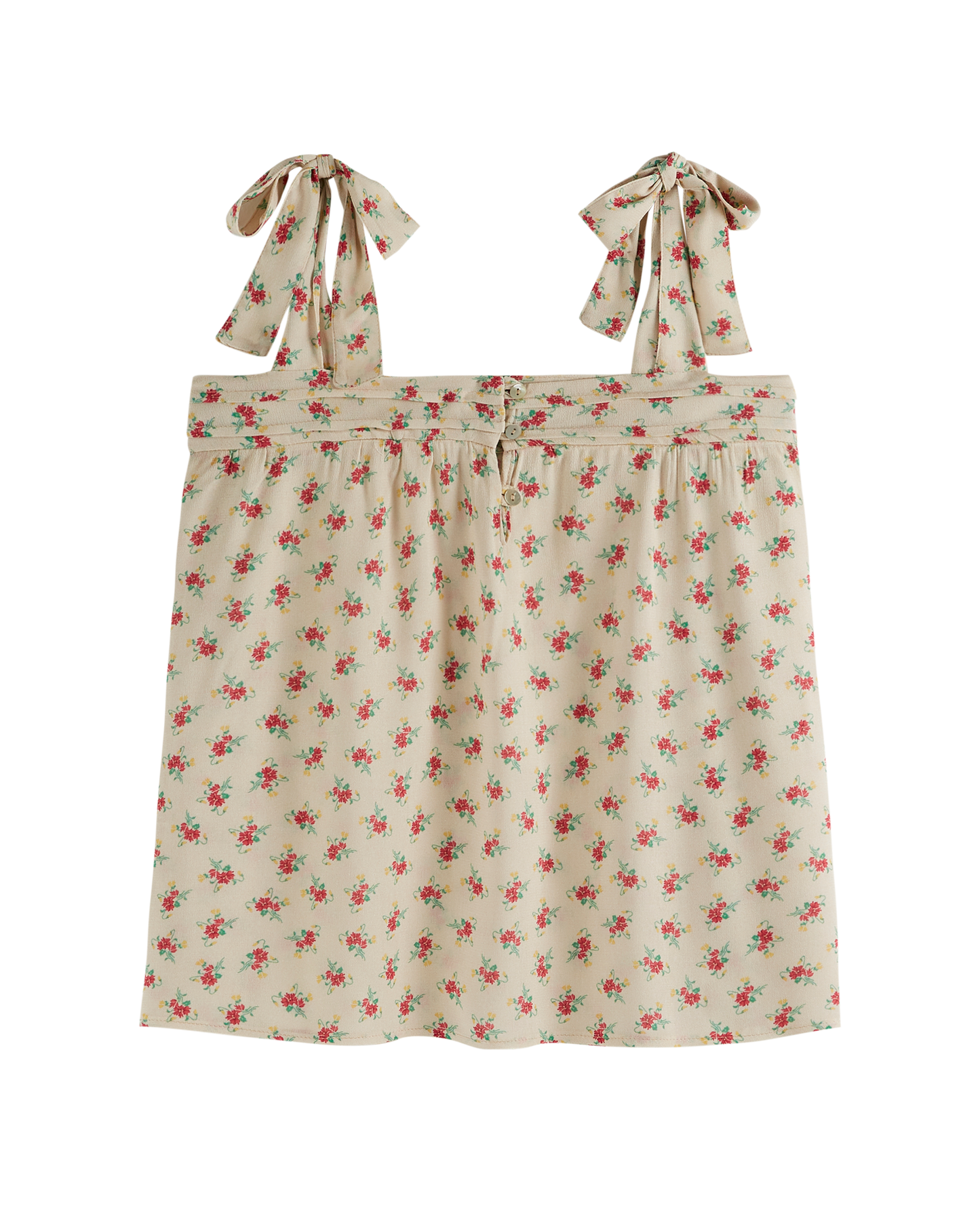 Top à fleurs beige