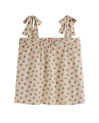Top à fleurs beige