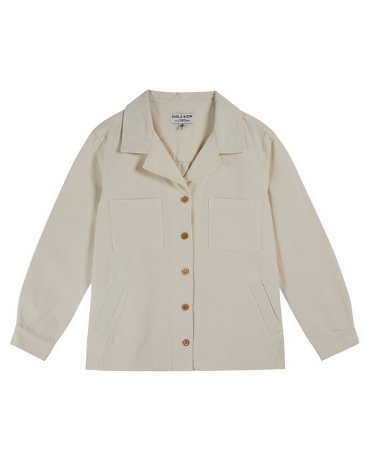 Veste toile de coton écru
