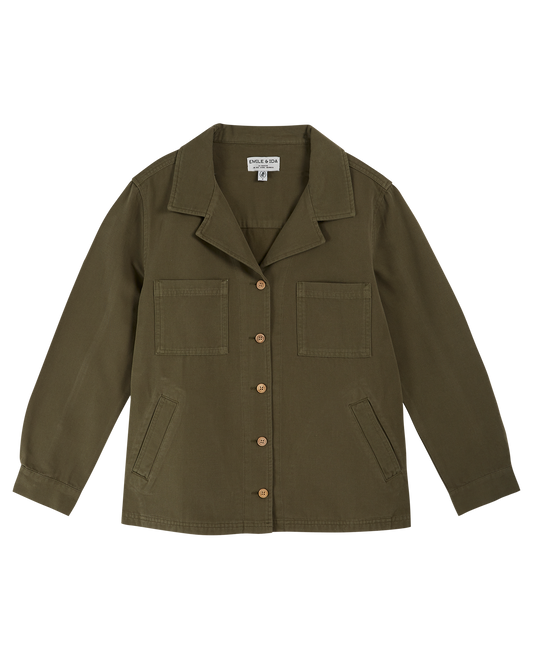 Veste toile de coton vert salicorne