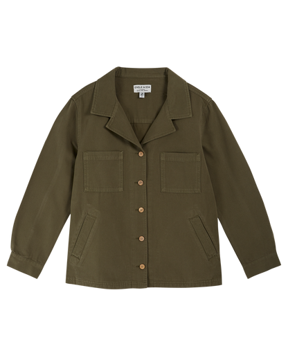 Veste toile de coton vert salicorne