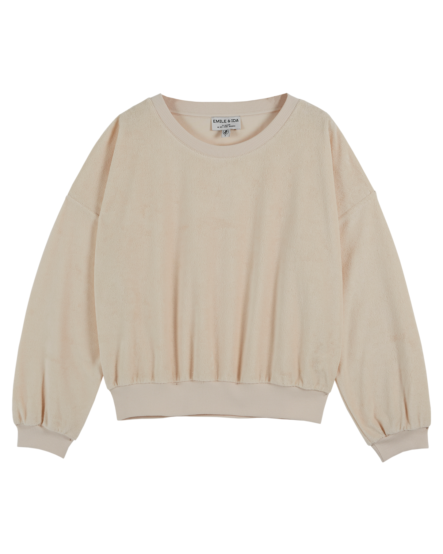 Sweat éponge uni crème