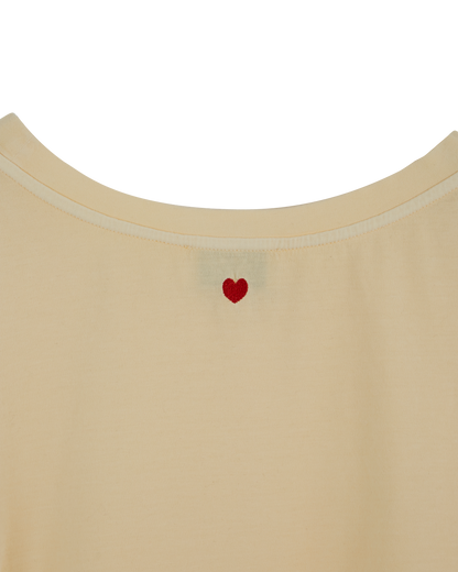 T-shirt coton et teinture bio jaune pâle