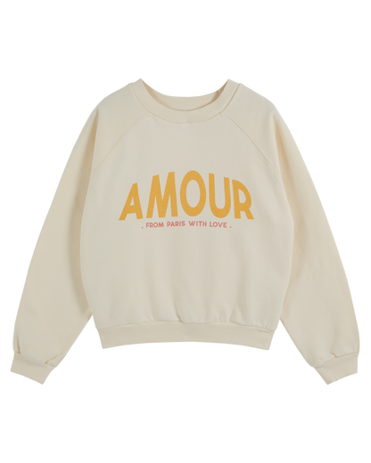 Sweat amour coton bio écru