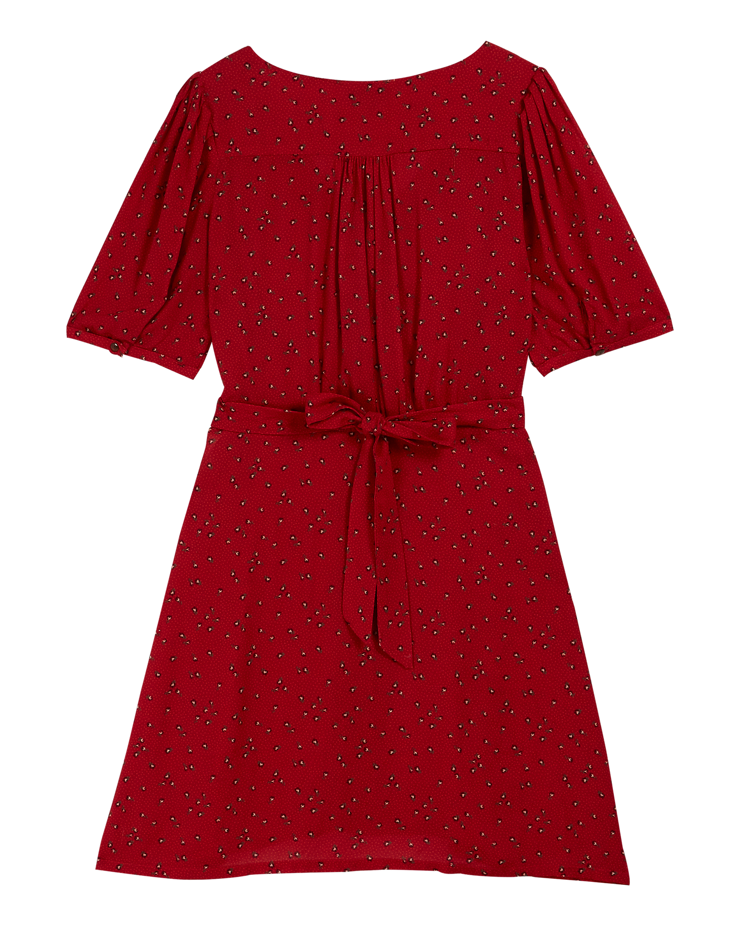 Robe chemisier à fleurs rouge
