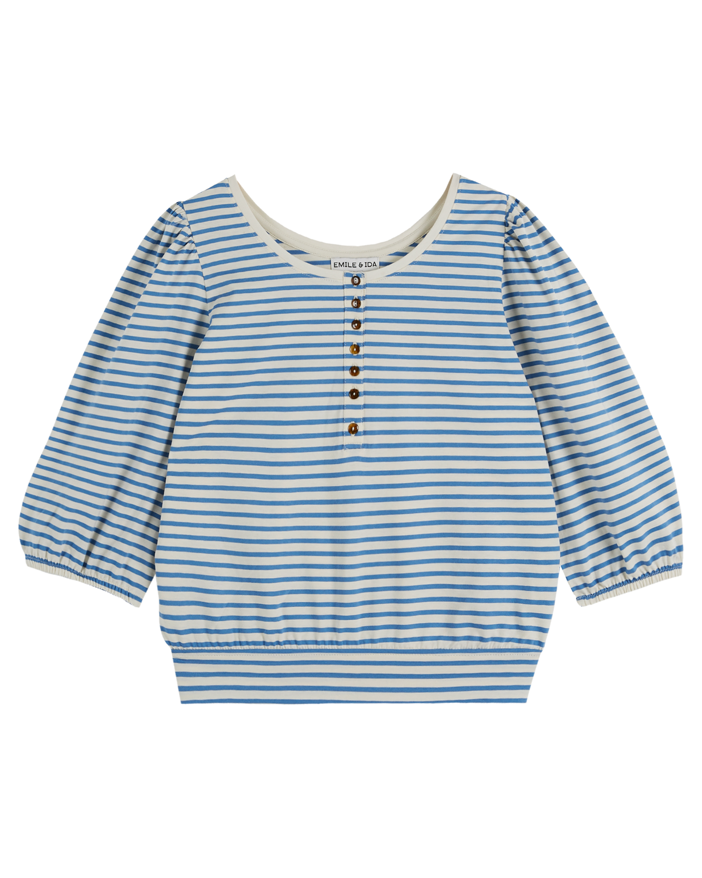 T-shirt à rayures coton bio bleu et blanc