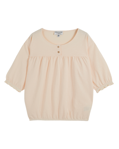 T-shirt coton bio flammé crème