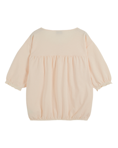 T-shirt coton bio flammé crème