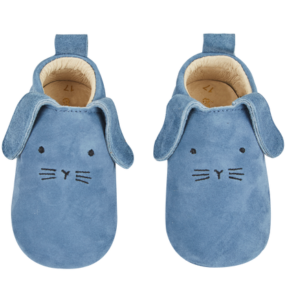 Chausson lapin cuir velours rivière