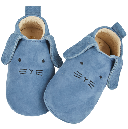 Chausson lapin cuir velours rivière