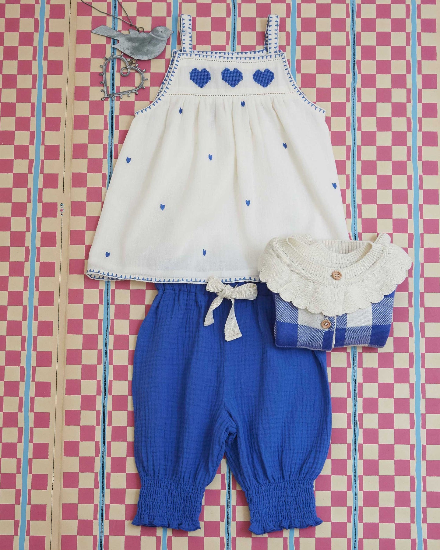 Pantalon gaze de coton saphir