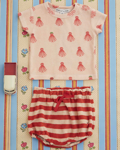 T-shirt éponge octopus rouge