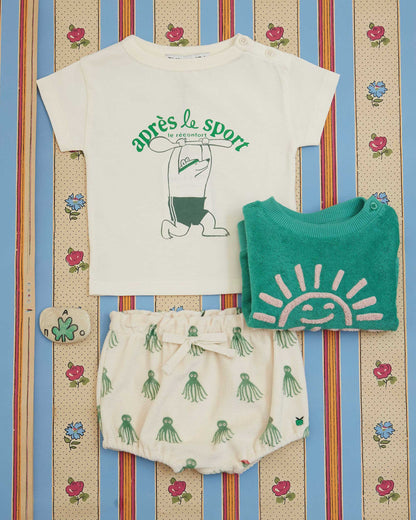 T-shirt coton bio après le sport écru
