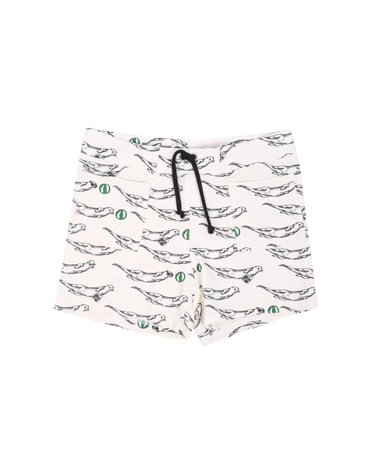 Maillot de bain boxer loutres écru